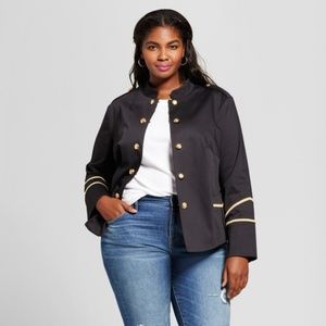 4X Ava & Viv Plus Size Captain's Military Coat